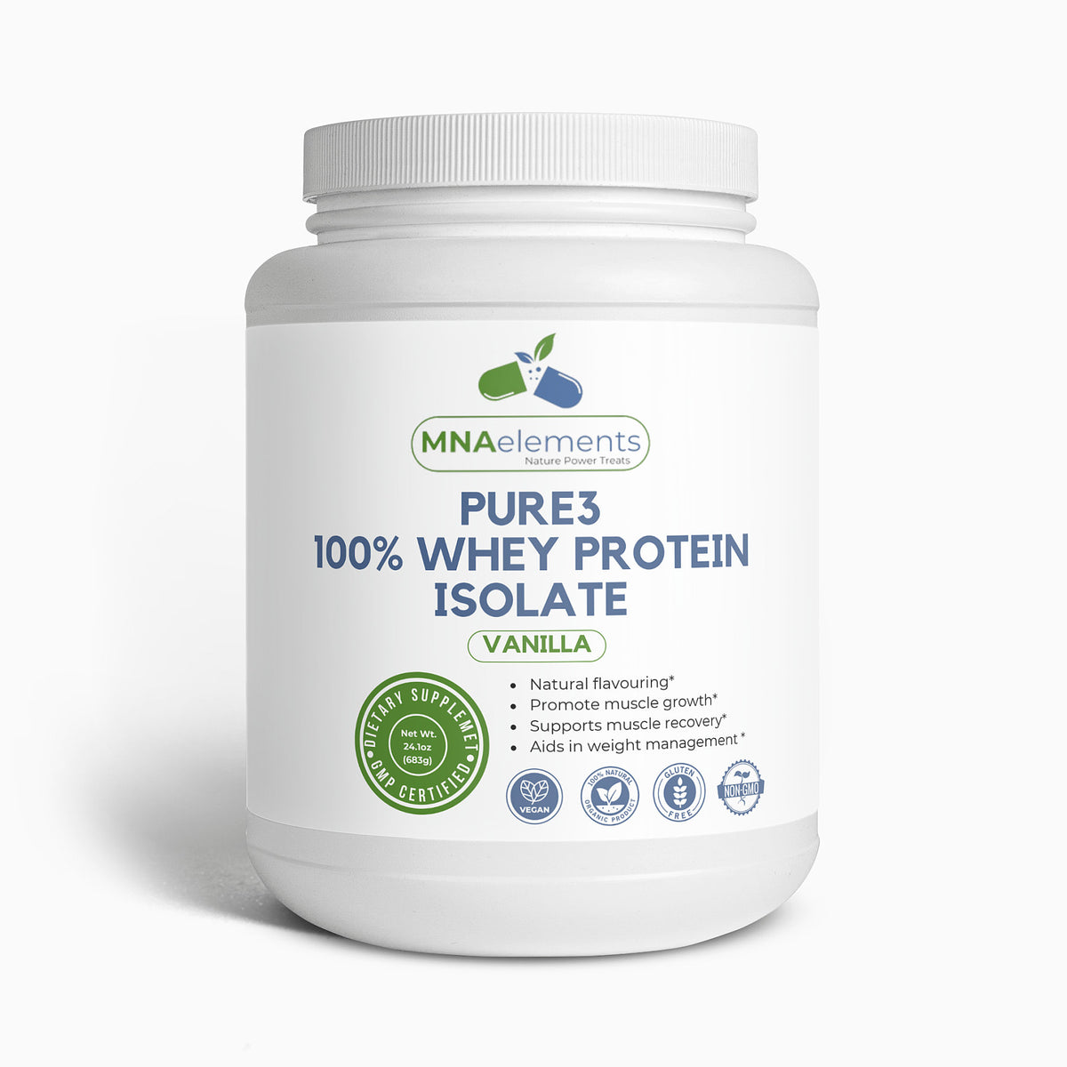 Pure3 100% Whey Protein Isolate (Vanilla)