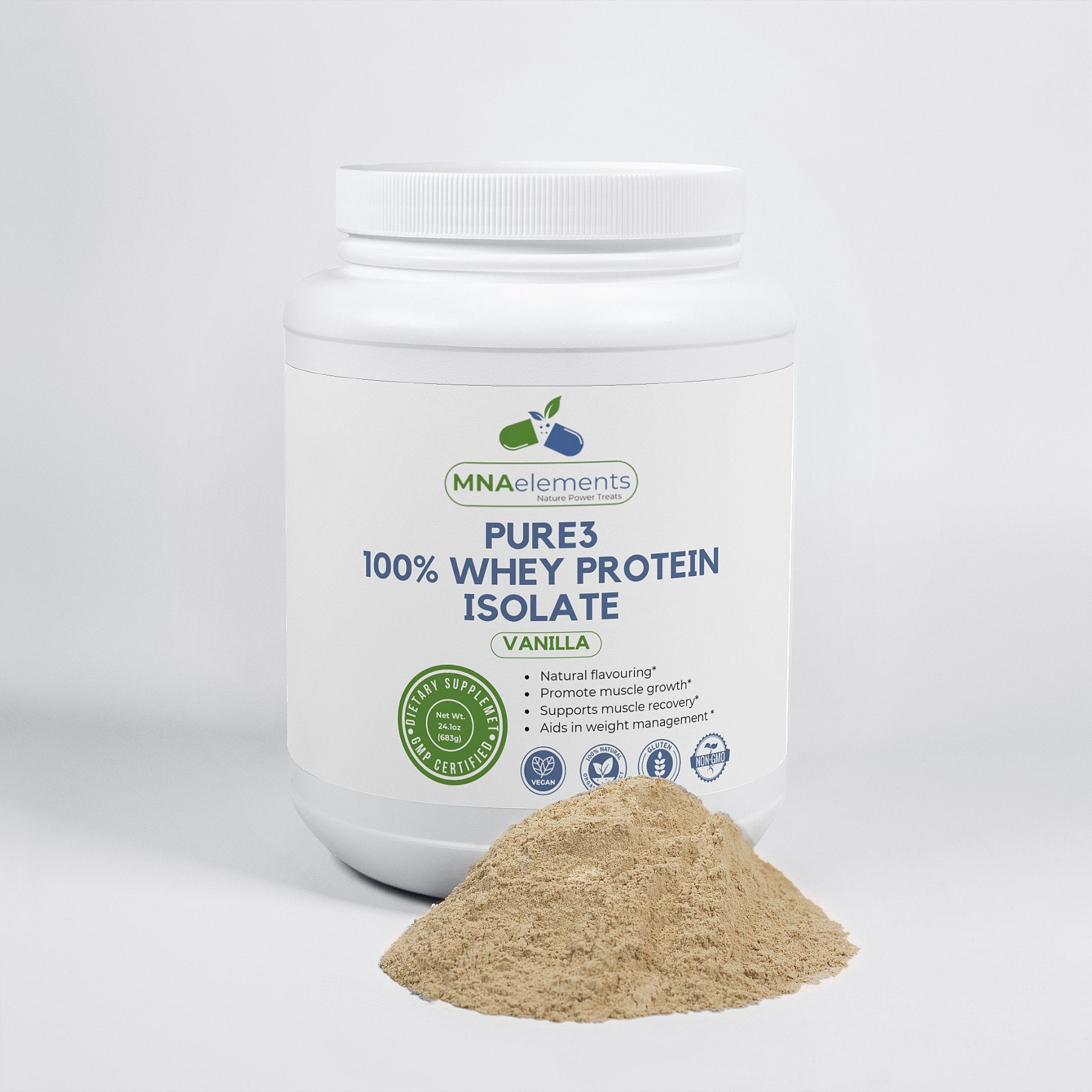 Pure3 100% Whey Protein Isolate (Vanilla)